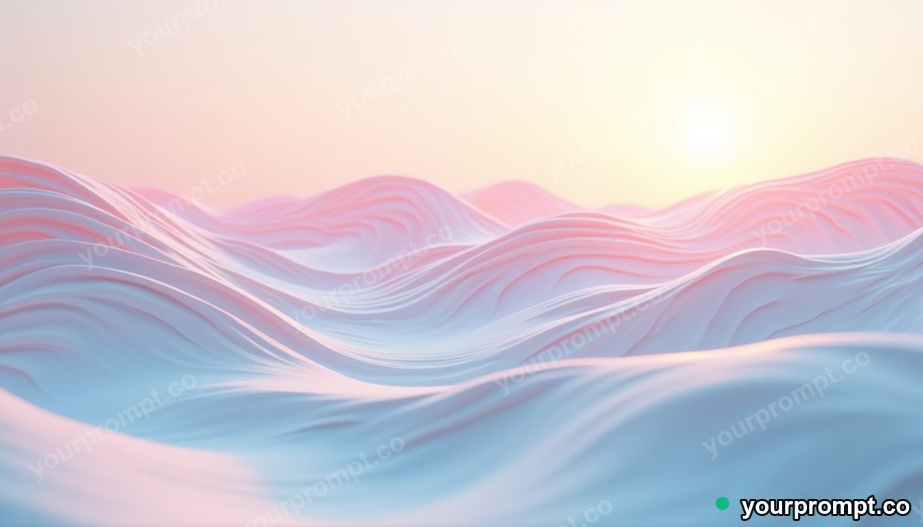 Smooth 3D gradient waves in pastel tones in layered papercut art style — AI-generated image from a text prompt
