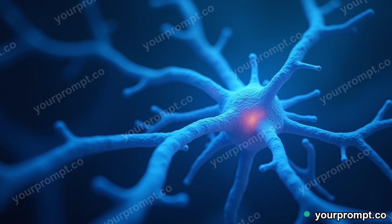 A stylized glowing neuron network in deep blue in dreamy pastel style — AI-generated image from a text prompt