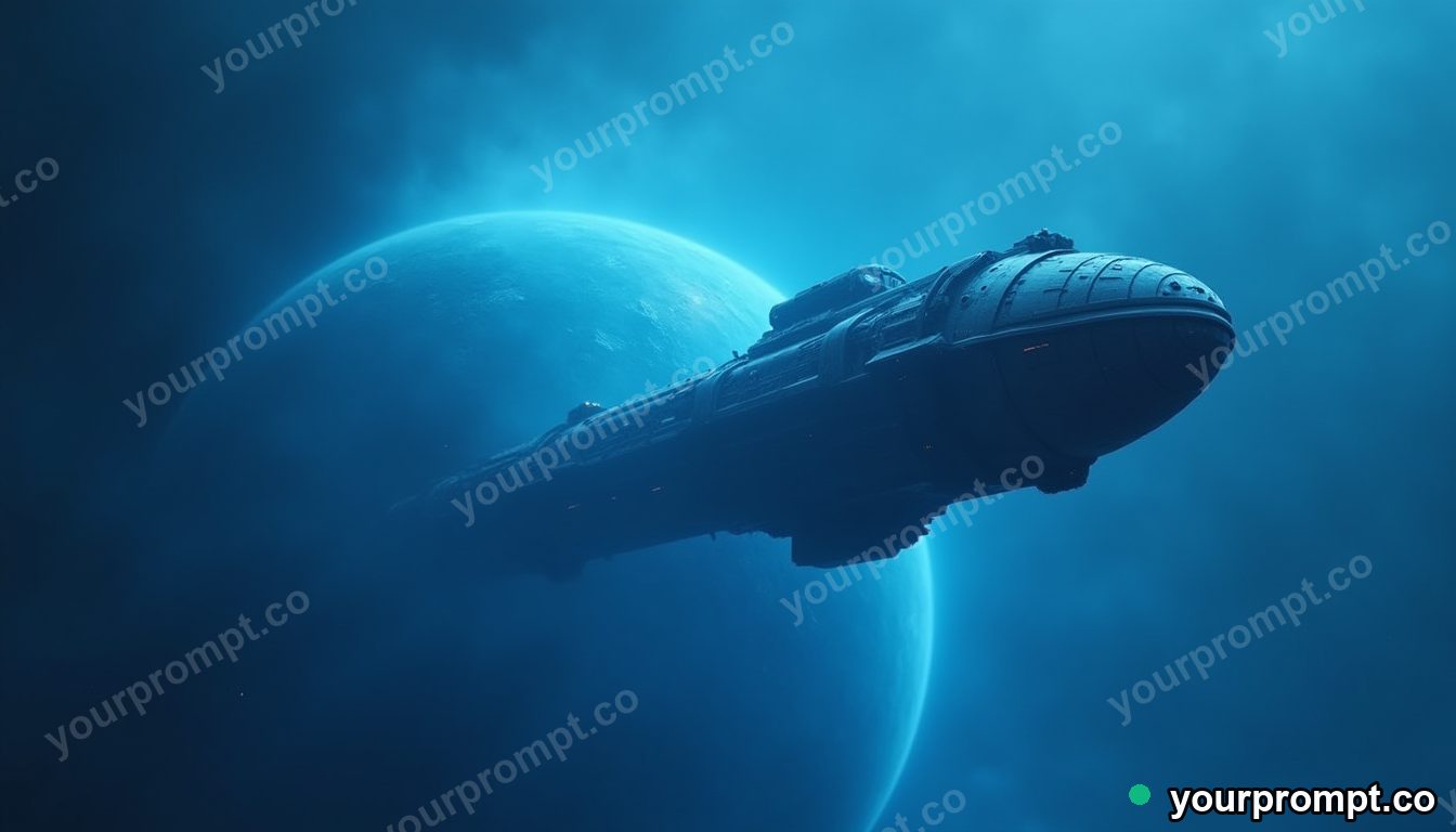 A futuristic space station orbiting a blue planet in claymation stop-motion style — AI-generated image from a text prompt