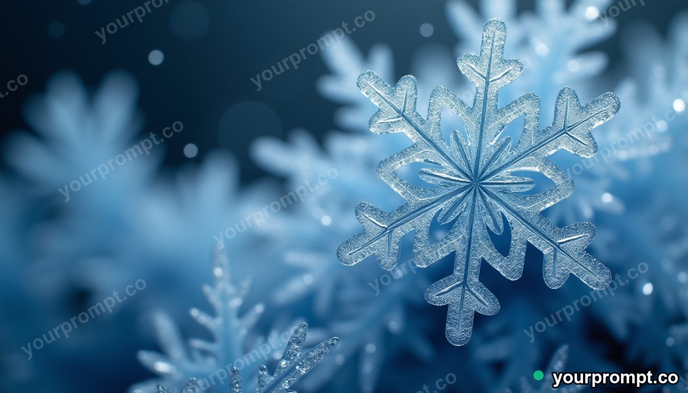 Vivid snowflake crystals in extreme macro in matte concept painting style — AI-generated image from a text prompt