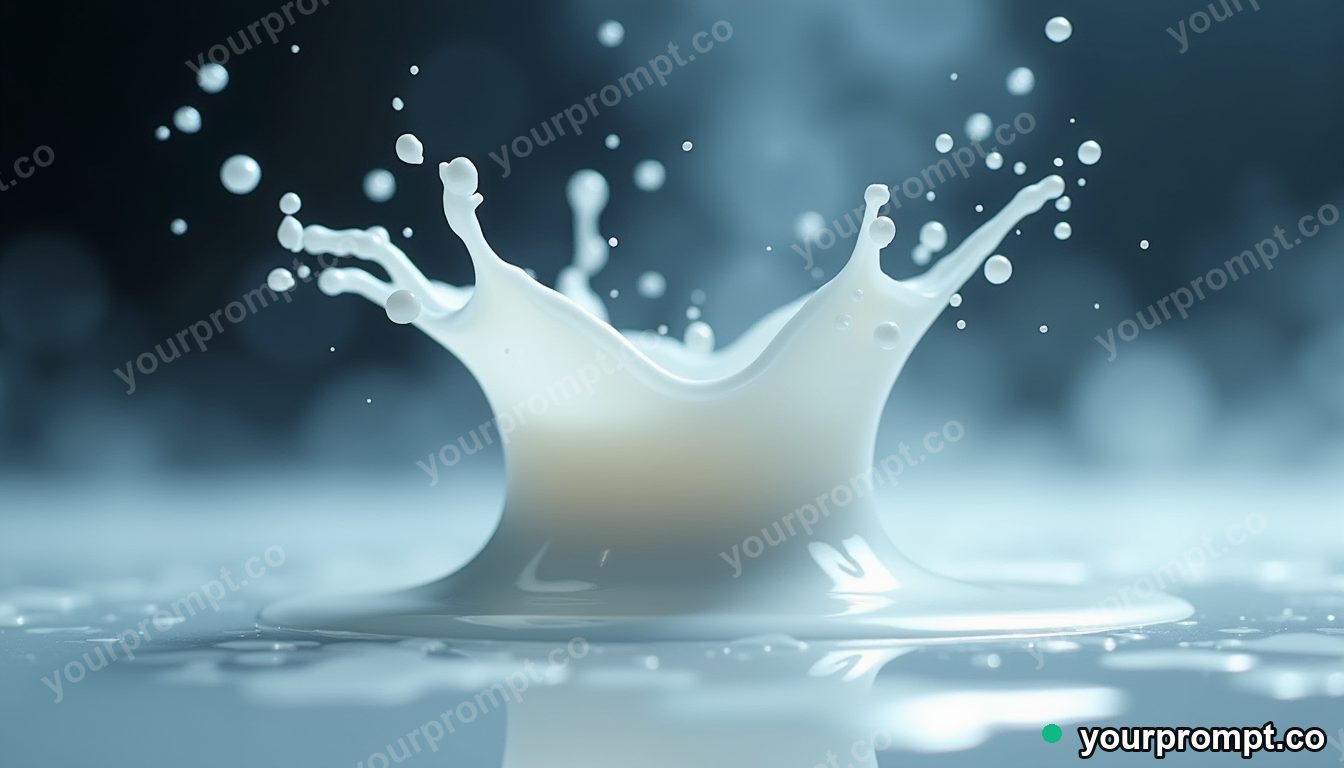 Splashing milk frozen into a delicate crown in bold pop-art style — AI-generated image from a text prompt