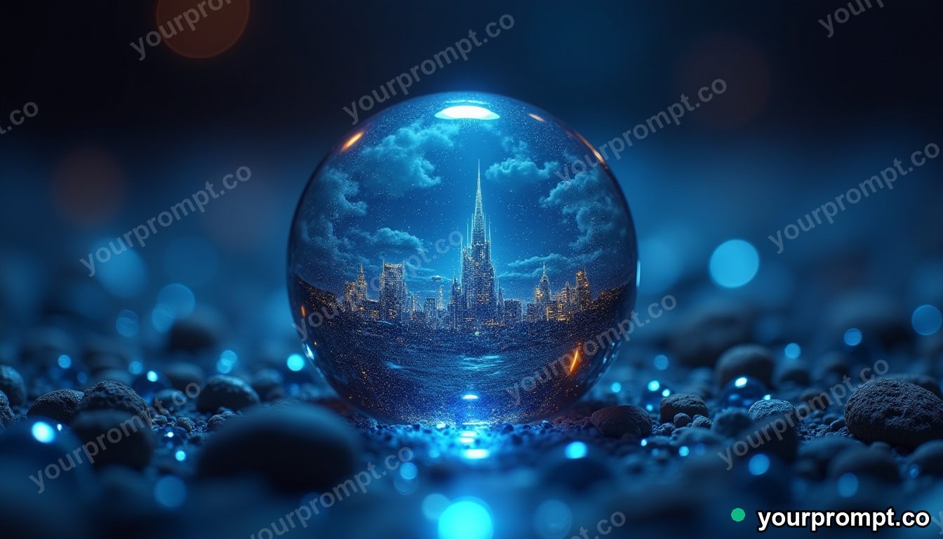 A droplet of water magnified showing tiny worlds