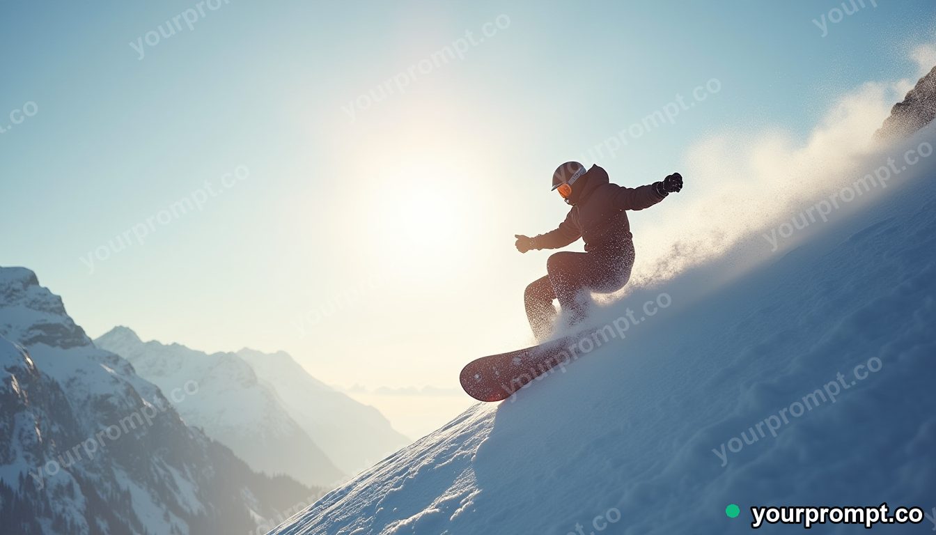 A snowboarder launching off a powder cliff