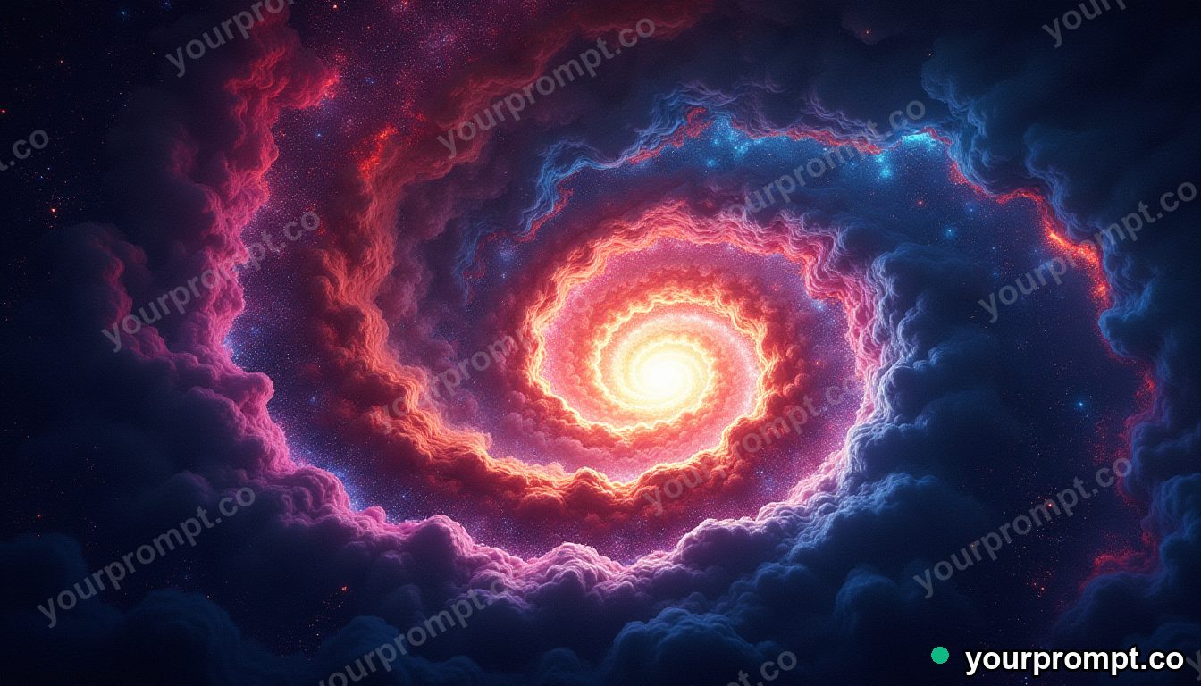 A colorful spiral galaxy in deep space