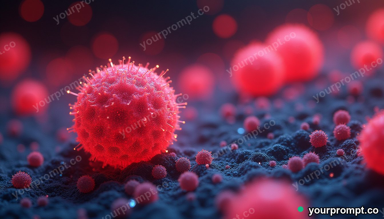 Pollen grains rendered as glowing spheres, macro