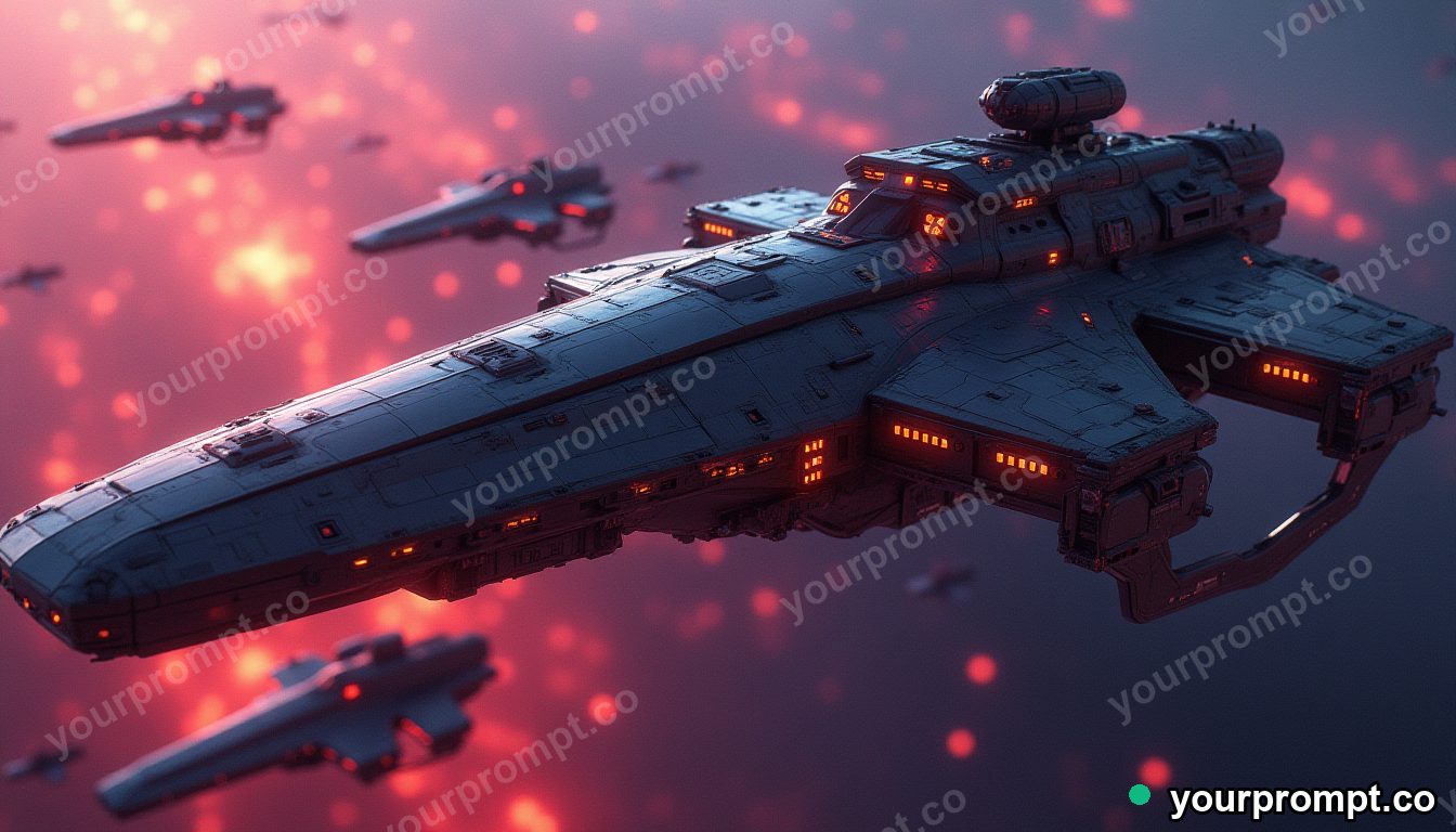 A swarm of repair drones around a starship hull