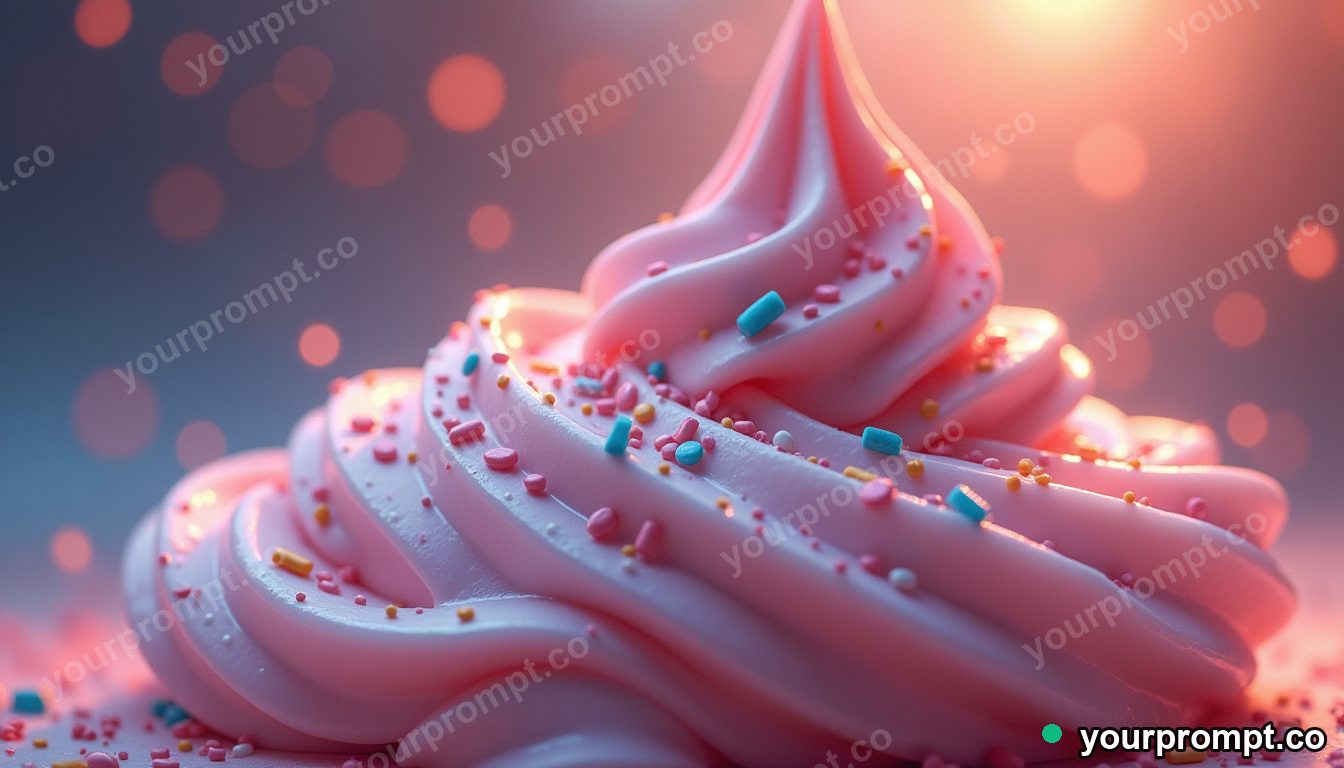 A swirl of soft-serve ice cream with sprinkles