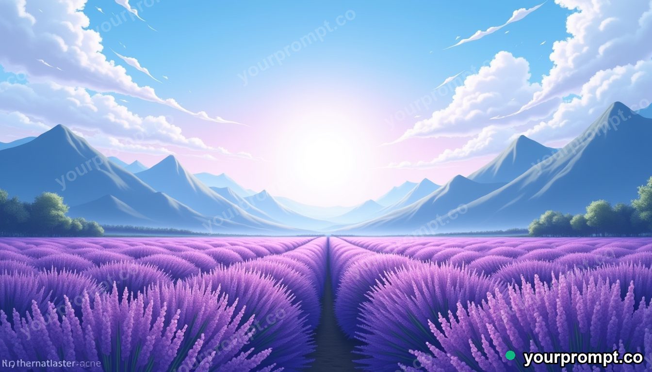 AI image prompt example — lavender field