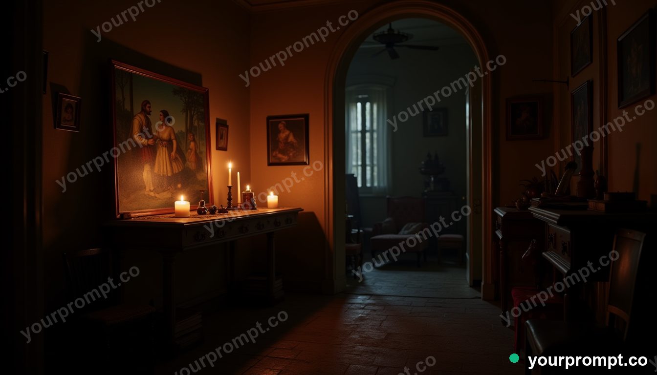 A Renaissance painter's cluttered candlelit studio