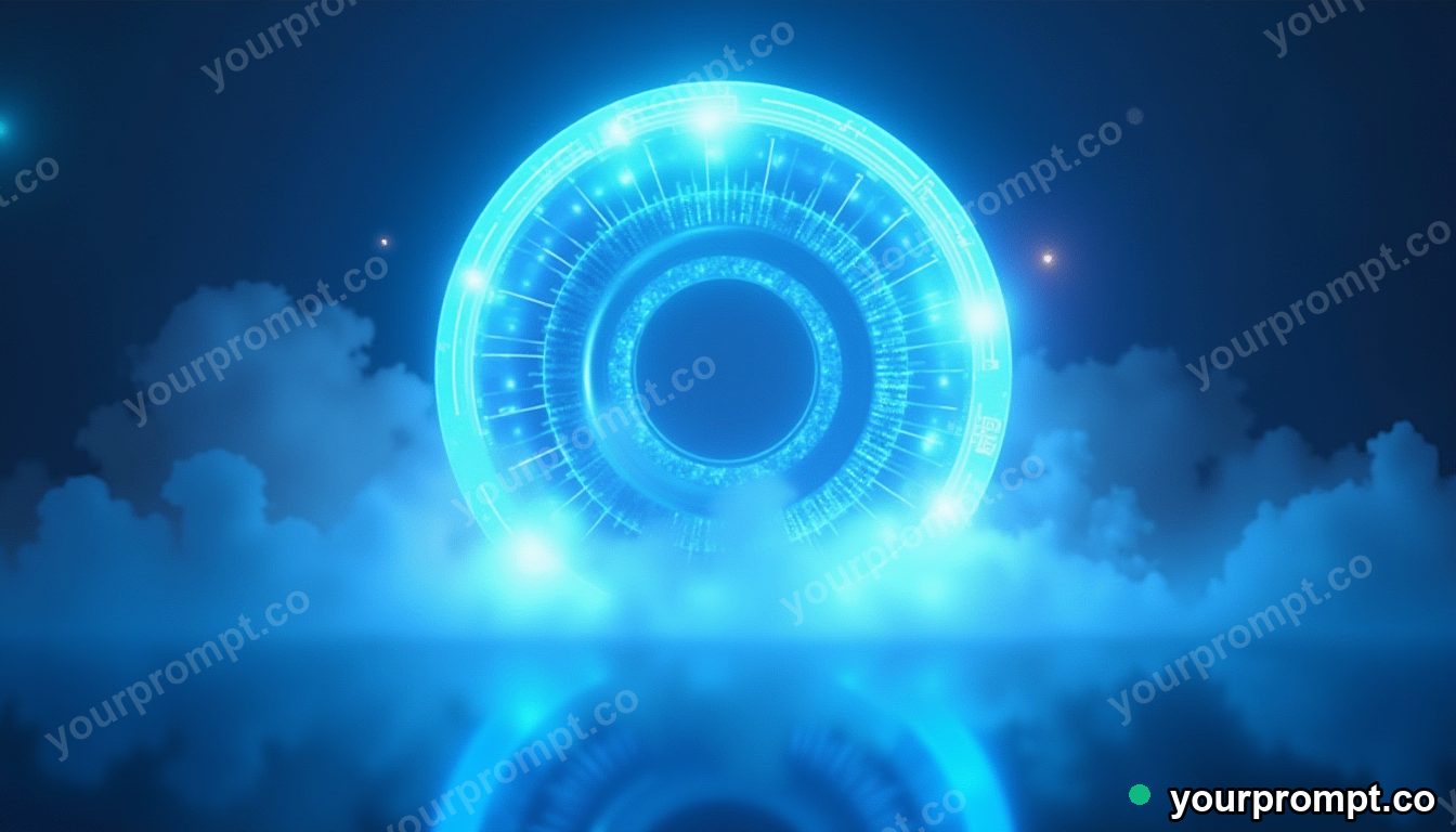 A clean fusion reactor core glowing blue