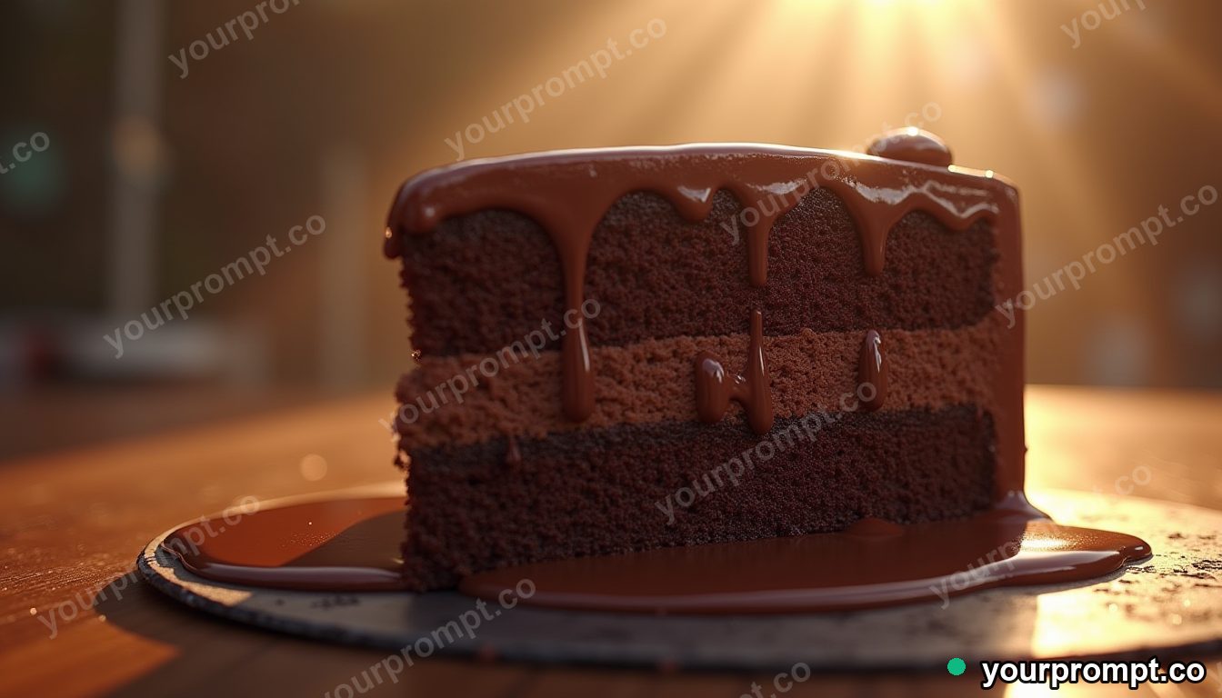 A triple-layer chocolate cake with dripping ganache