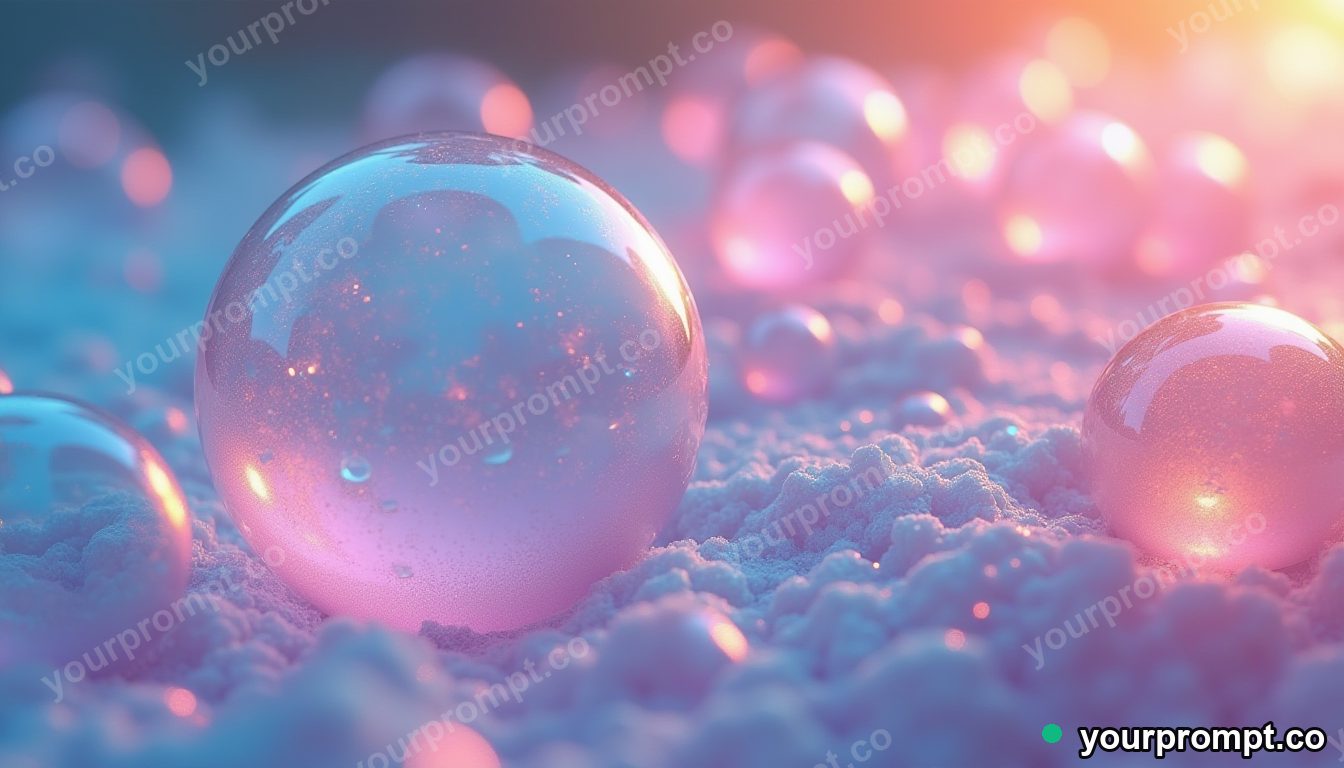 A macro shot of iridescent soap-bubble film