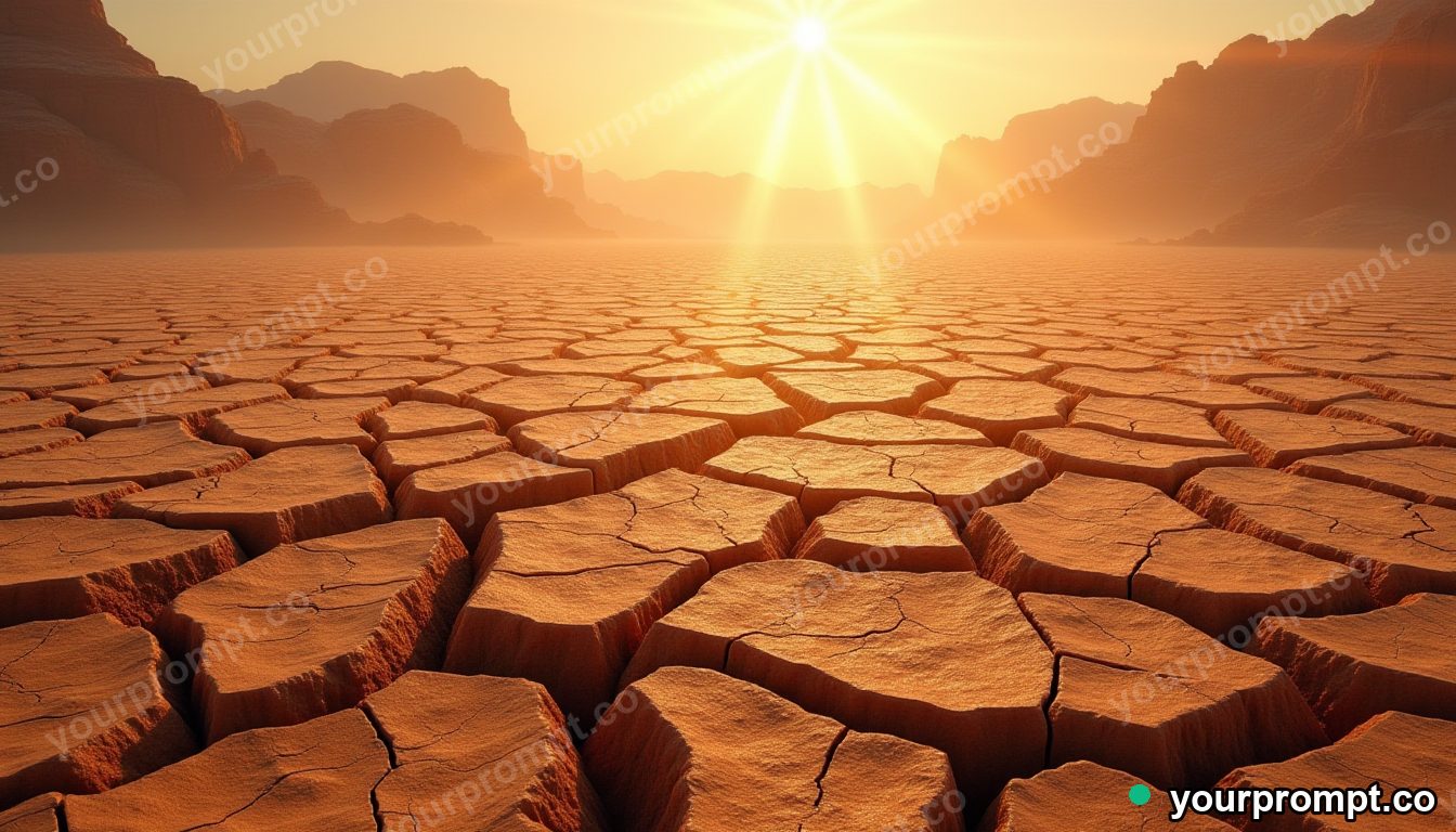 Cracked desert earth forming organic patterns