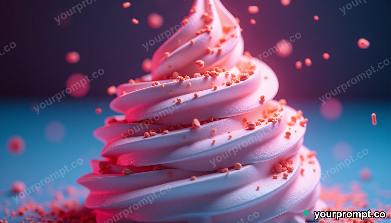A swirl of soft-serve ice cream with sprinkles