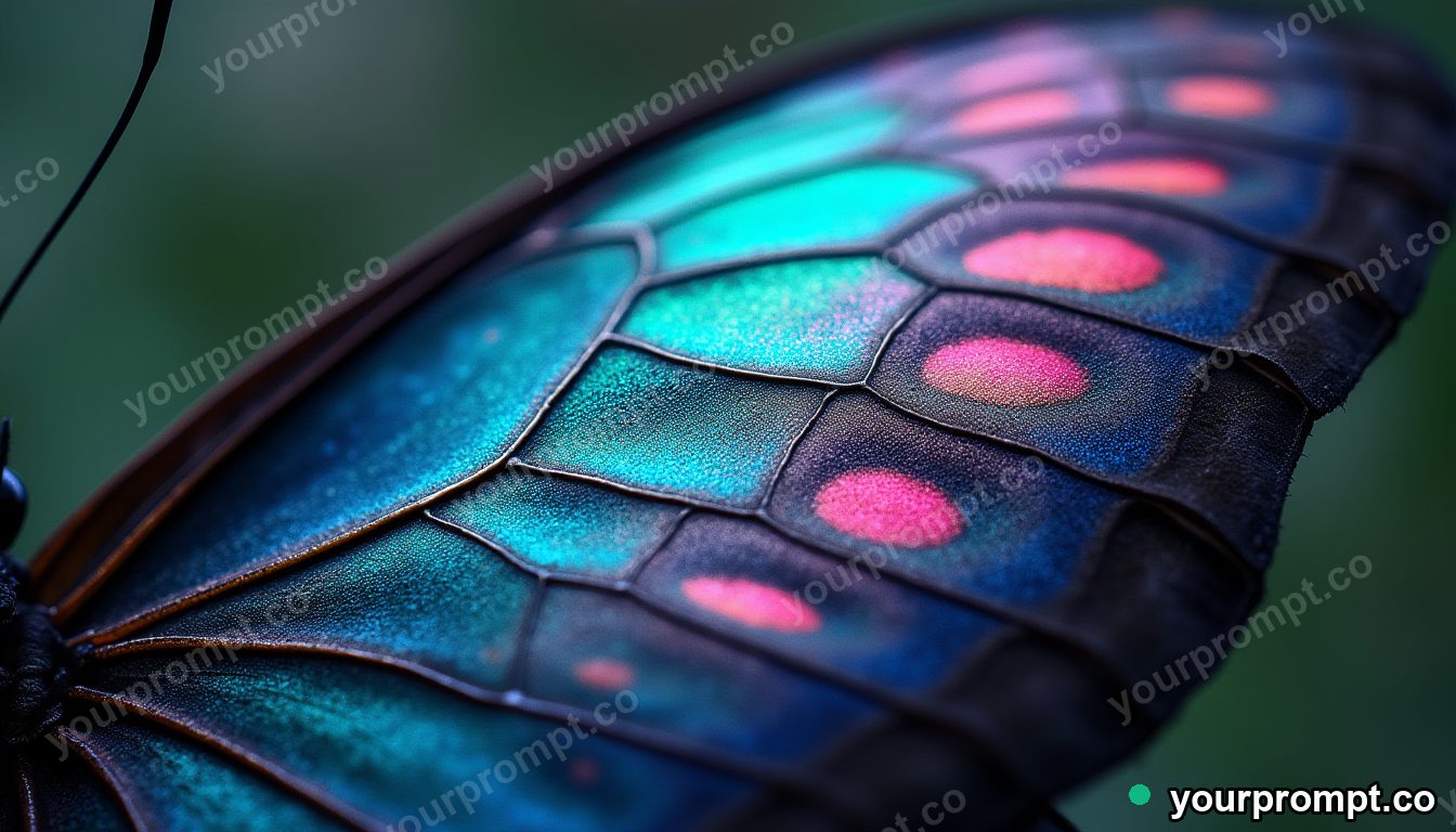 Iridescent butterfly-wing scales in extreme macro