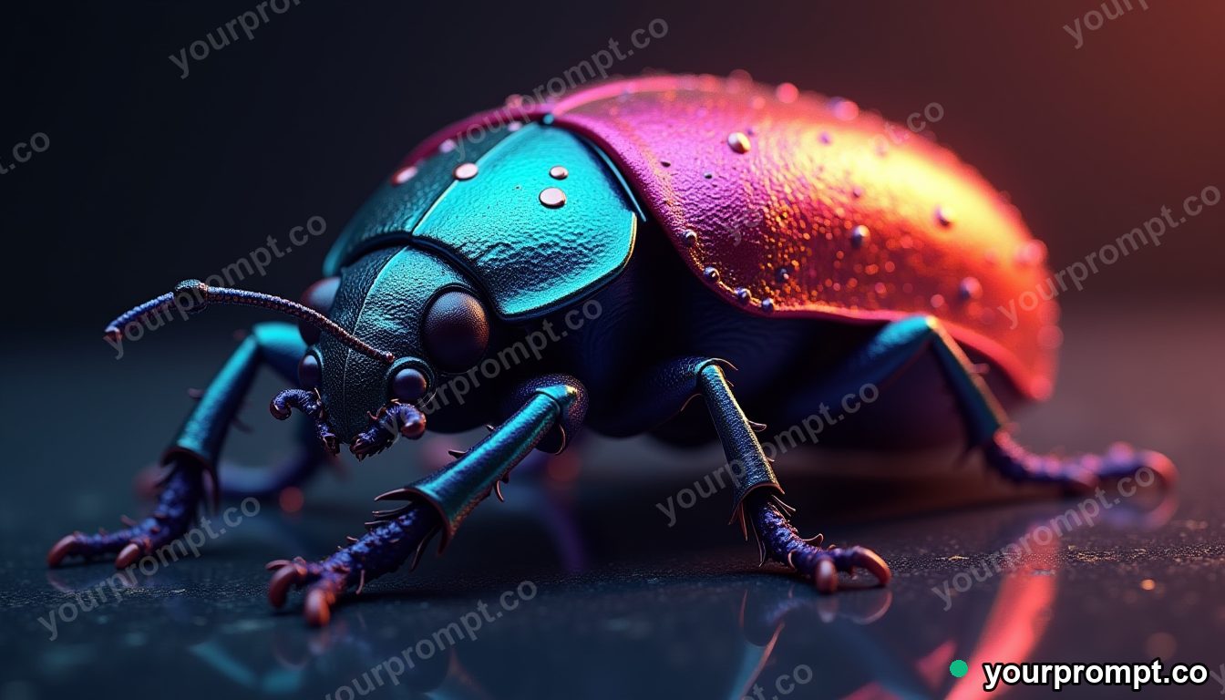 A jewel beetle with metallic iridescent shell