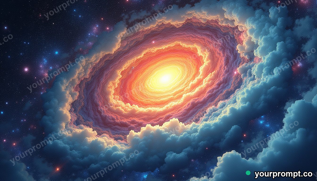 A colorful spiral galaxy in deep space