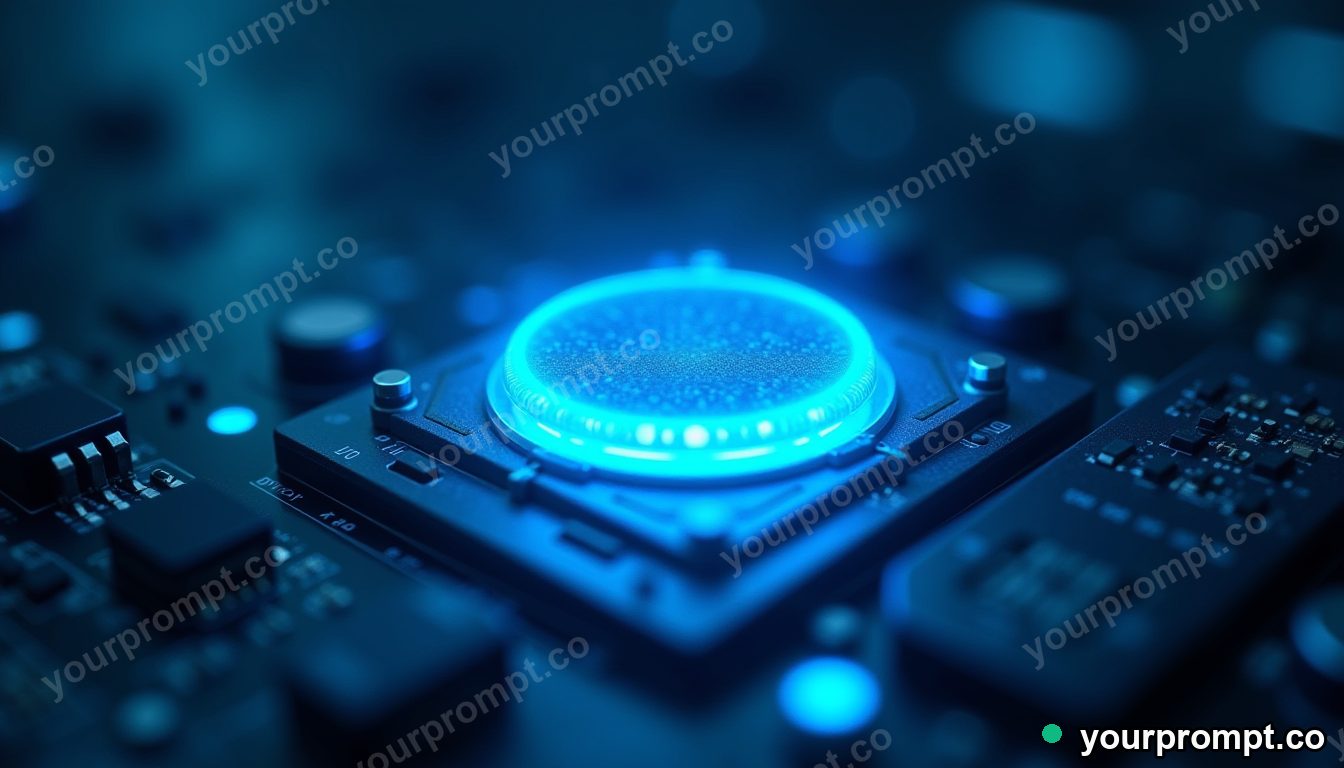 A clean fusion reactor core glowing blue