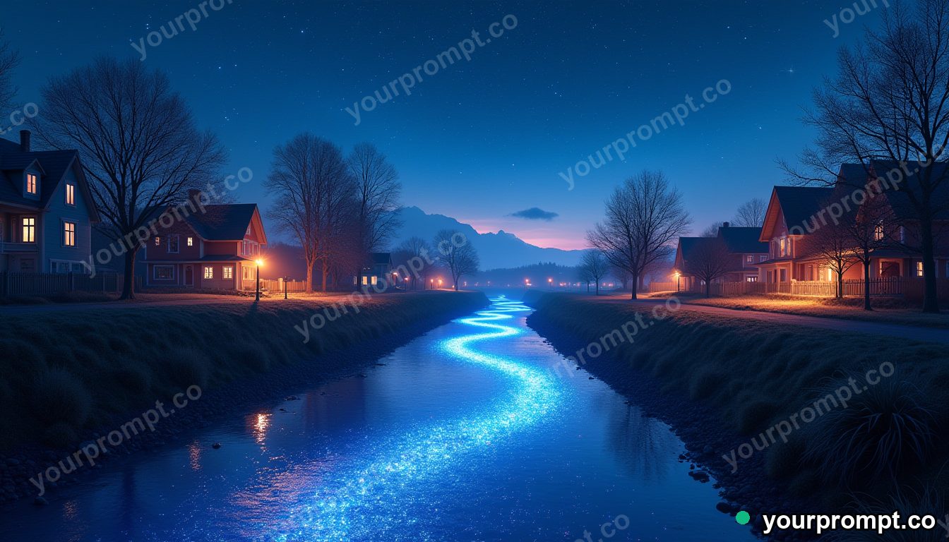 A river of stars flowing through a quiet sleeping town