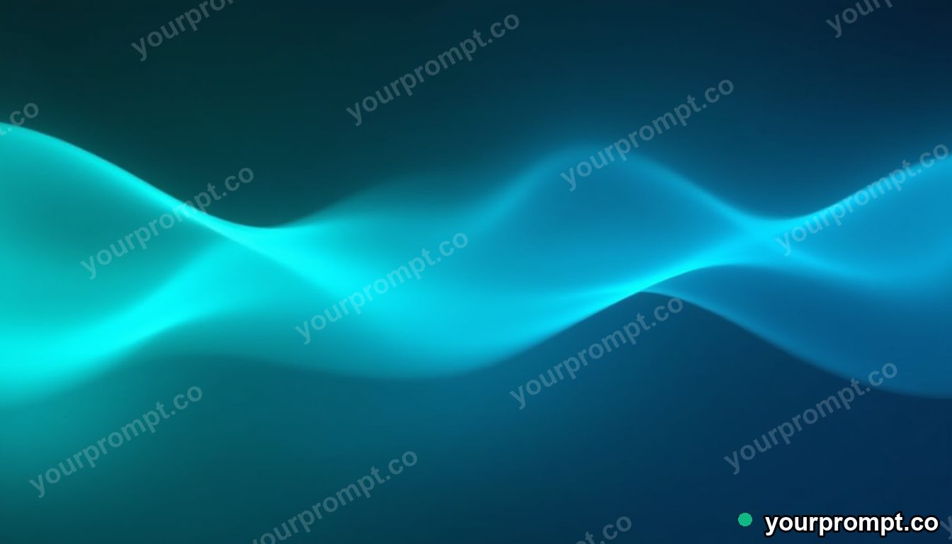 A smooth gradient wave of teal and blue light, abstract technology in matte concept painting style — AI-generated image from a text prompt
