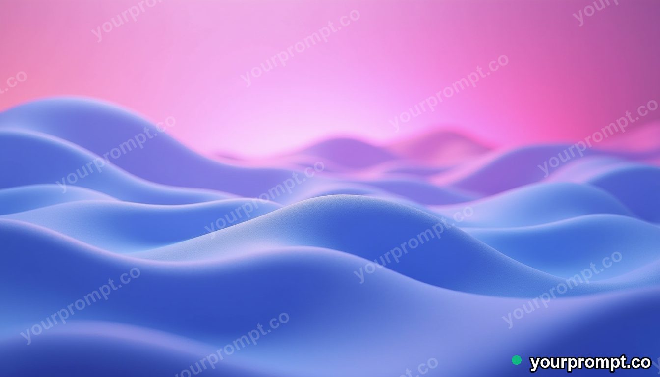Soft 3D waves of magenta and cyan light in matte concept painting style — AI-generated image from a text prompt