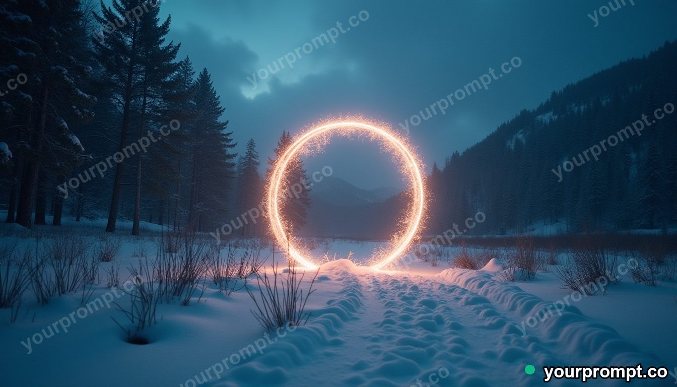 A glowing rune circle in a snowy clearing
