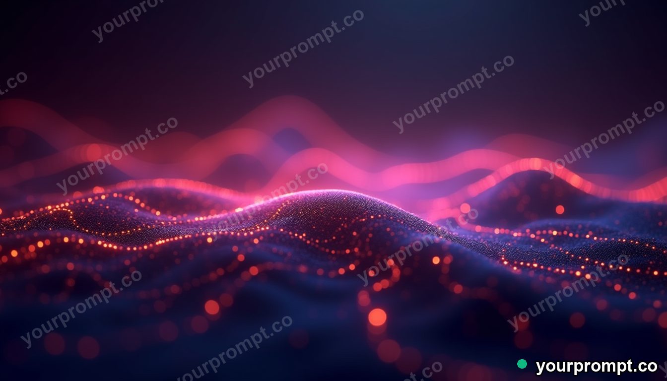 Soft flowing lines of light forming a neural map
