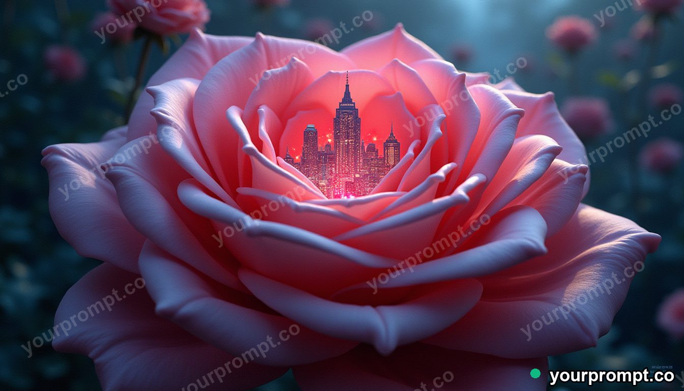 A city built inside a giant blooming rose