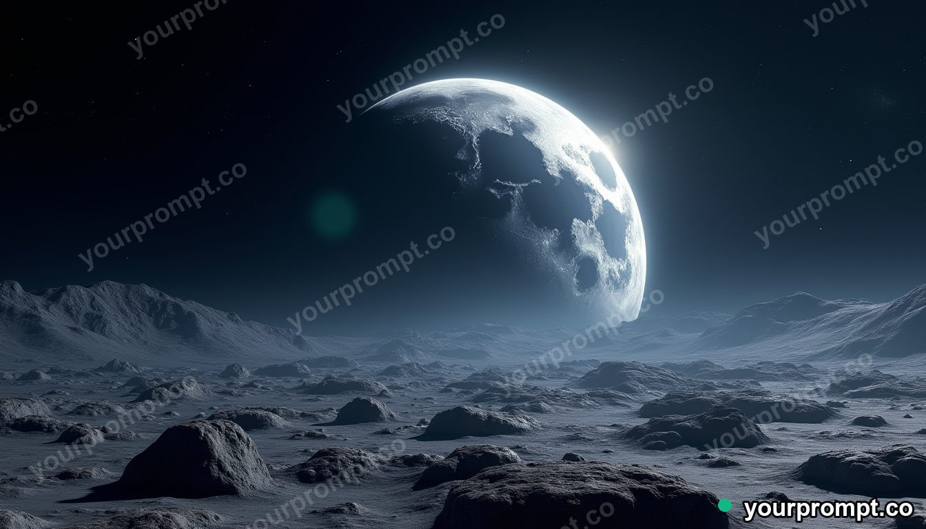 A moon base under an enormous earthrise