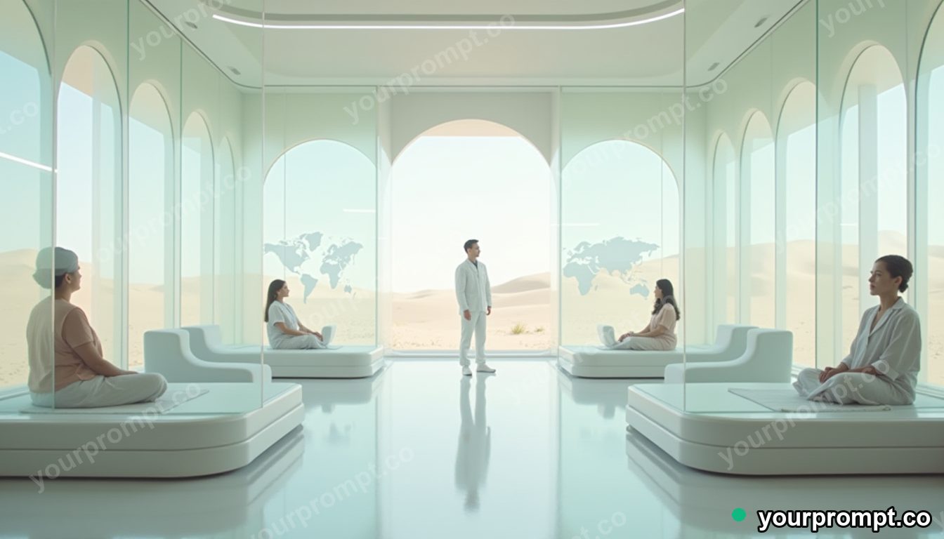 Glassmorphism desert clinic in cinematic style — AI-generated image from a text prompt