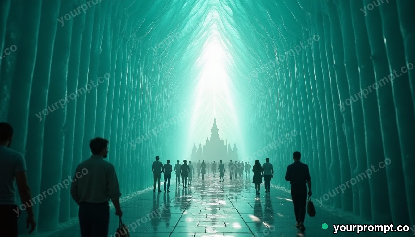 Ocean plastic cathedral in cinematic style — AI-generated image from a text prompt
