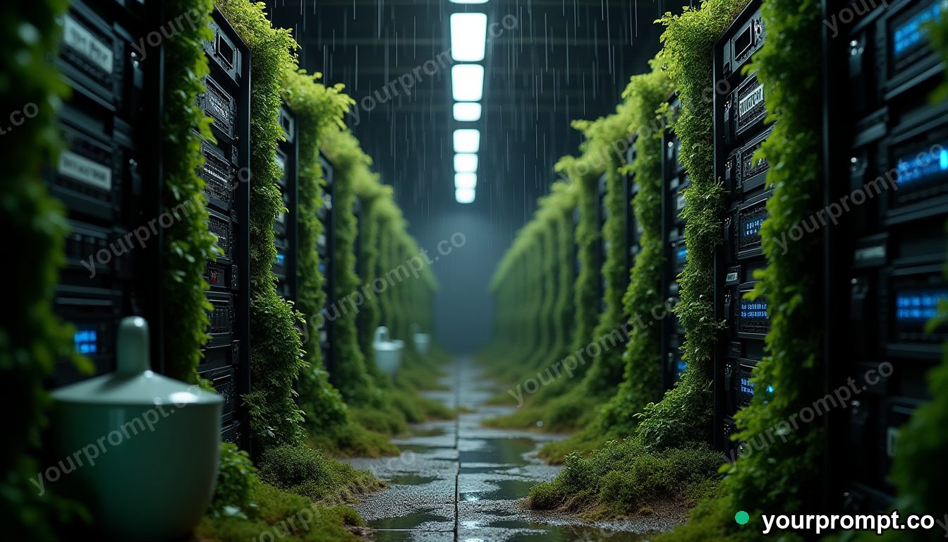 Cottagecore server farm in cinematic style — AI-generated image from a text prompt