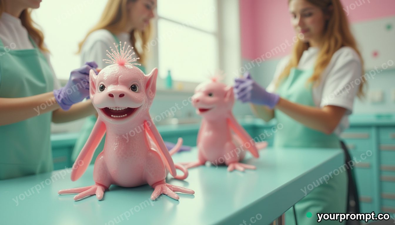 Alien pet grooming salon in cinematic style — AI-generated image from a text prompt