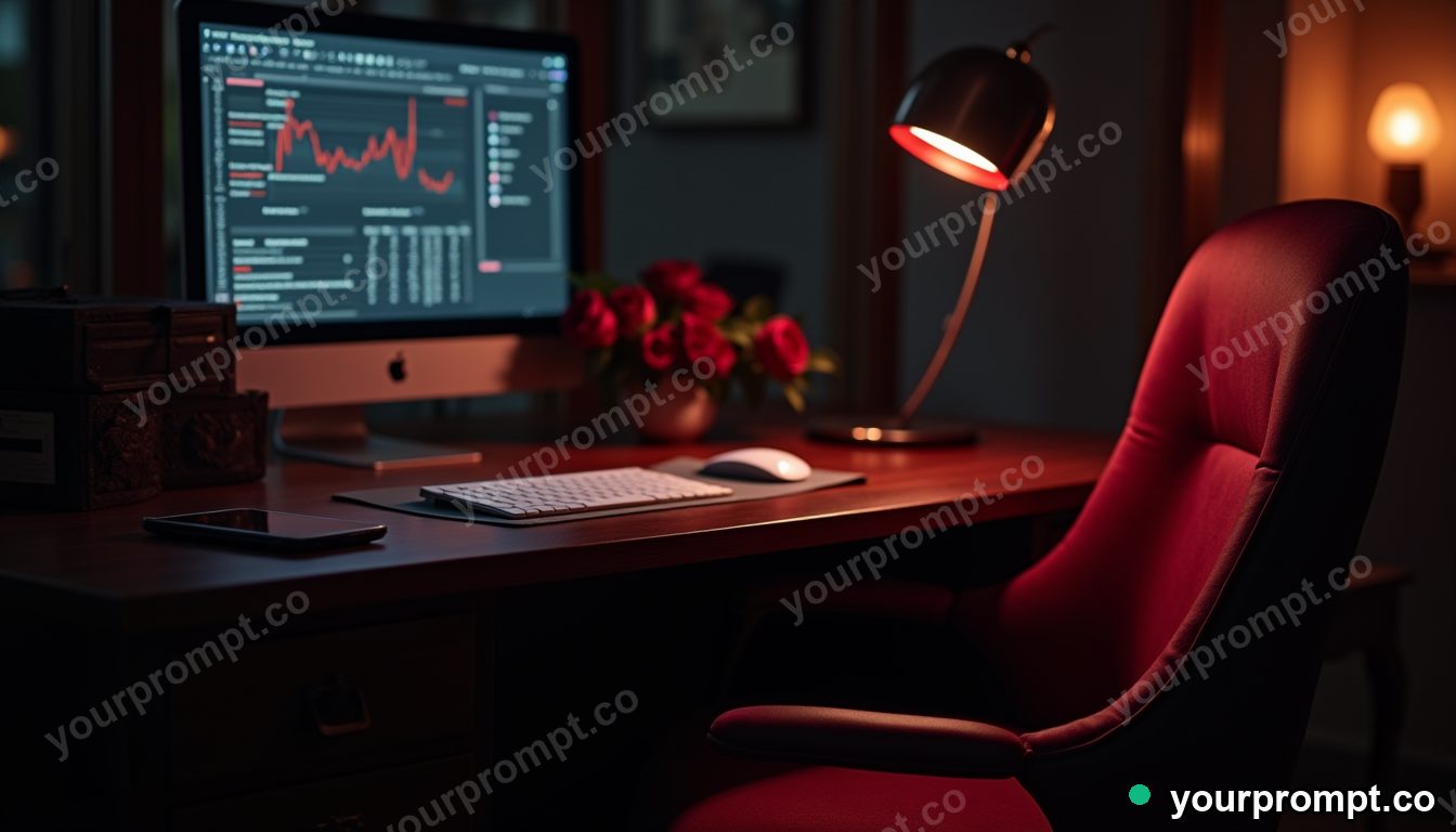 Vamp romantic office cubicle in cinematic style — AI-generated image from a text prompt