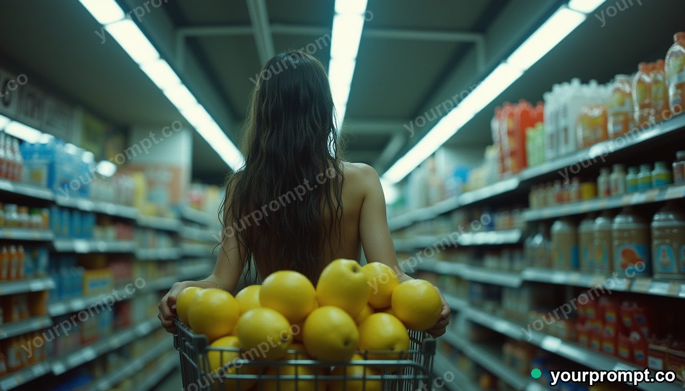 35mm supermarket mermaid in cinematic style — AI-generated image from a text prompt