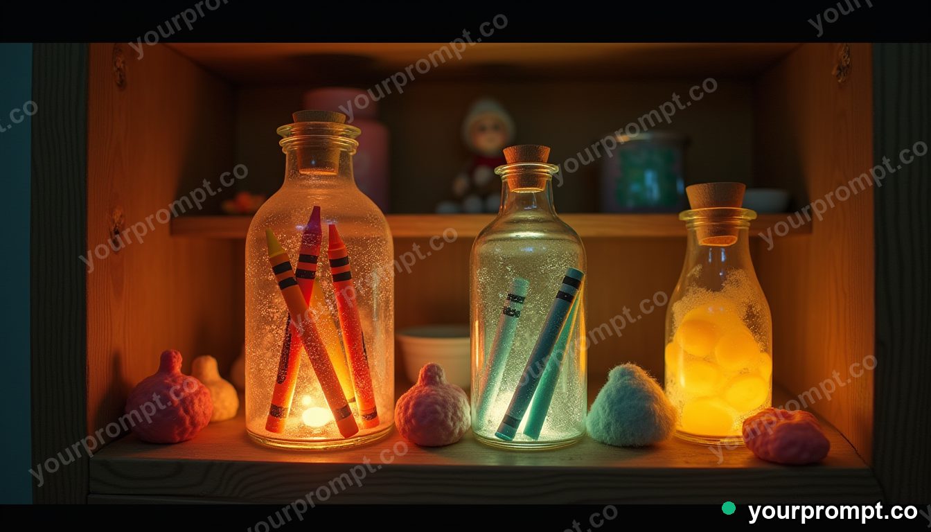 Kid-scent nostalgia cabinet in cinematic style — AI-generated image from a text prompt