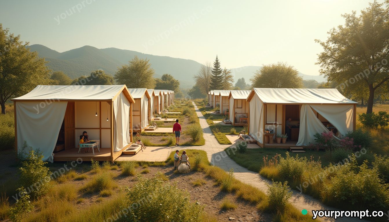 Solarpunk emergency shelter in cinematic style — AI-generated image from a text prompt