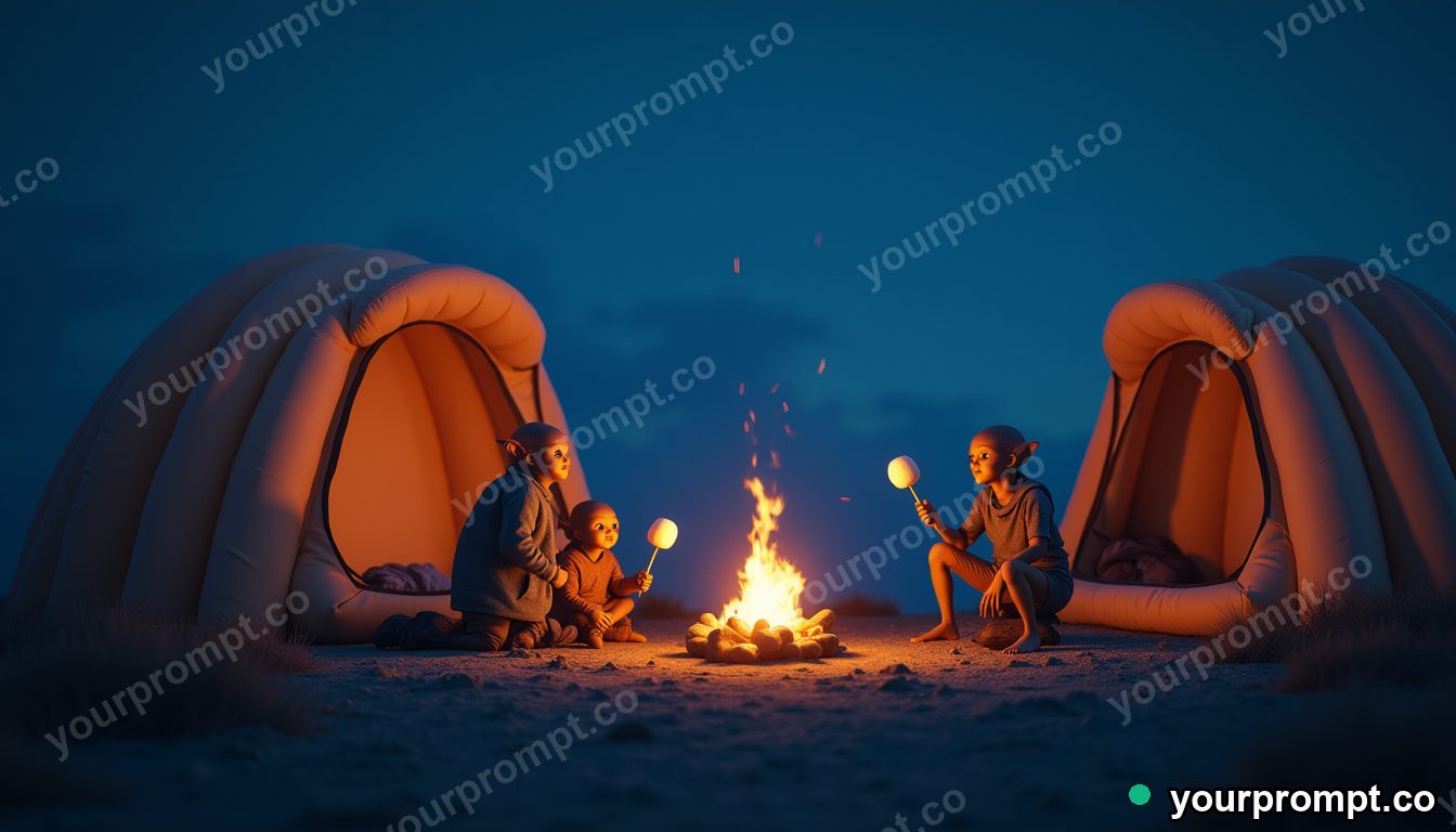 Aliencore camping catalog in cinematic style — AI-generated image from a text prompt