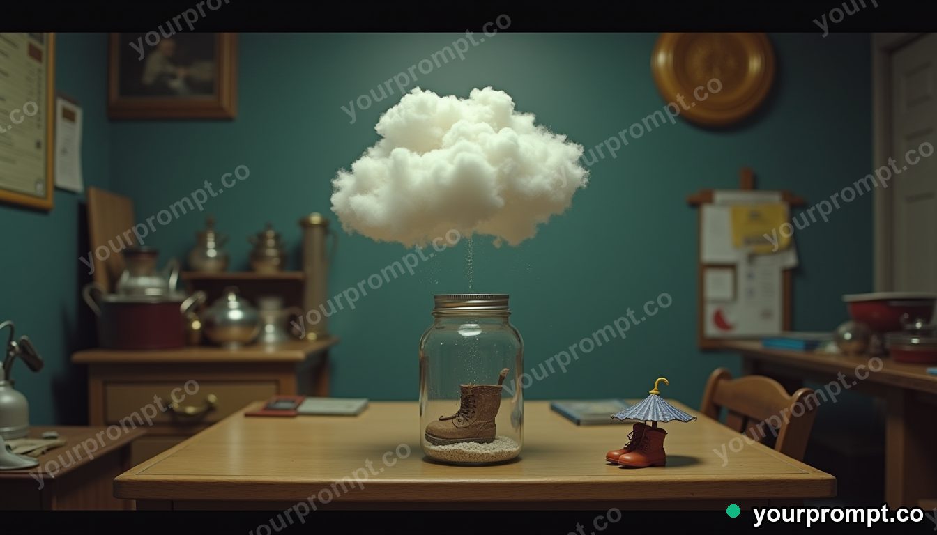 Analog lost-and-found office in cinematic style — AI-generated image from a text prompt