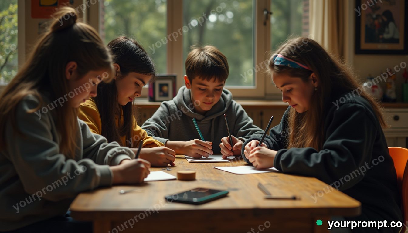 Offline teen hangout club in cinematic style — AI-generated image from a text prompt