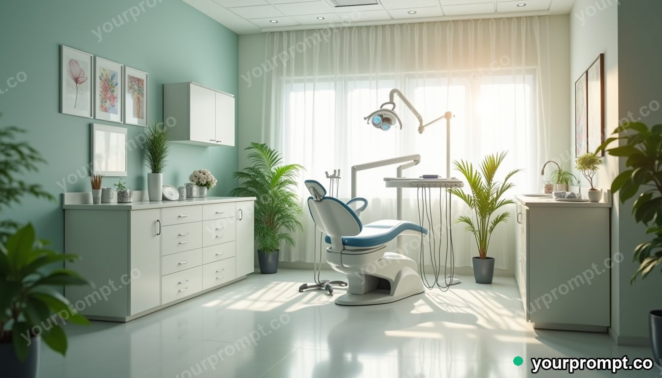 Budget dental clinic redesigned in cinematic style — AI-generated image from a text prompt