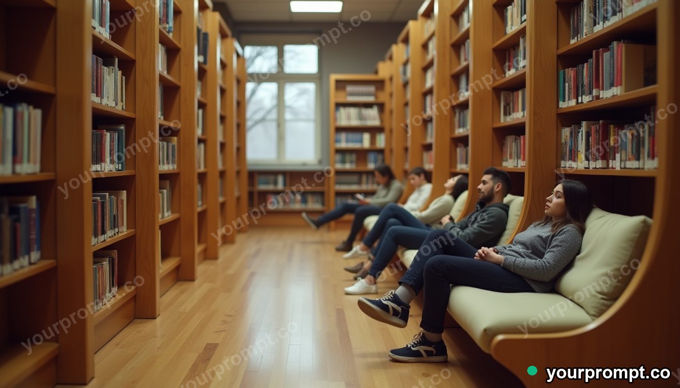 Public nap pod library in cinematic style — AI-generated image from a text prompt