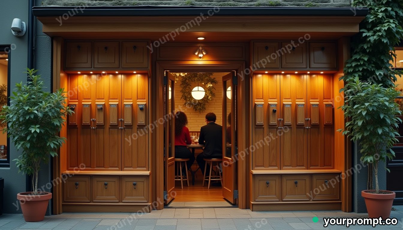 Public phone detox locker in cinematic style — AI-generated image from a text prompt