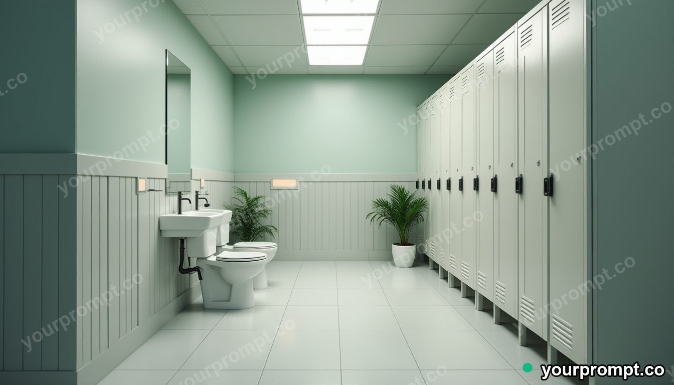 Public shower dignity center in cinematic style — AI-generated image from a text prompt