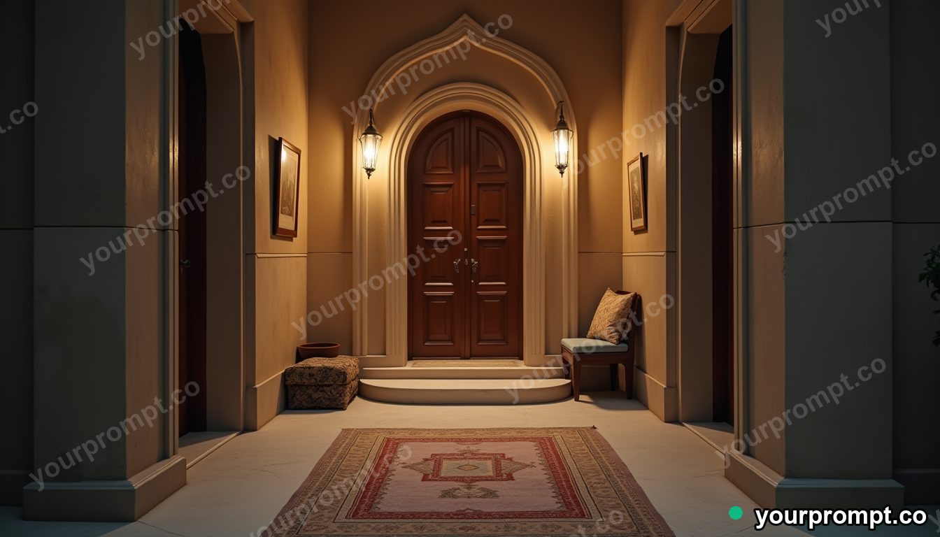 Small mosque accessibility upgrade in cinematic style — AI-generated image from a text prompt