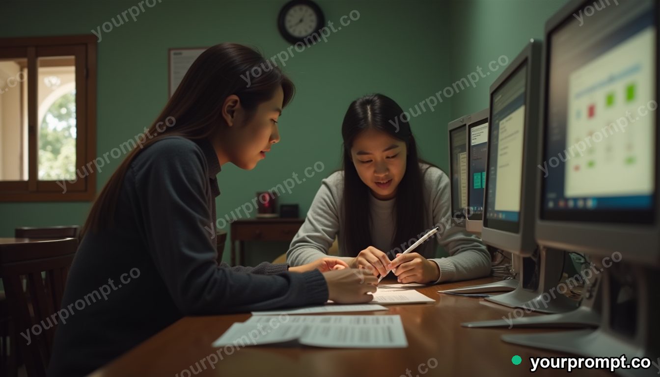 Migrant remittance help desk in cinematic style — AI-generated image from a text prompt