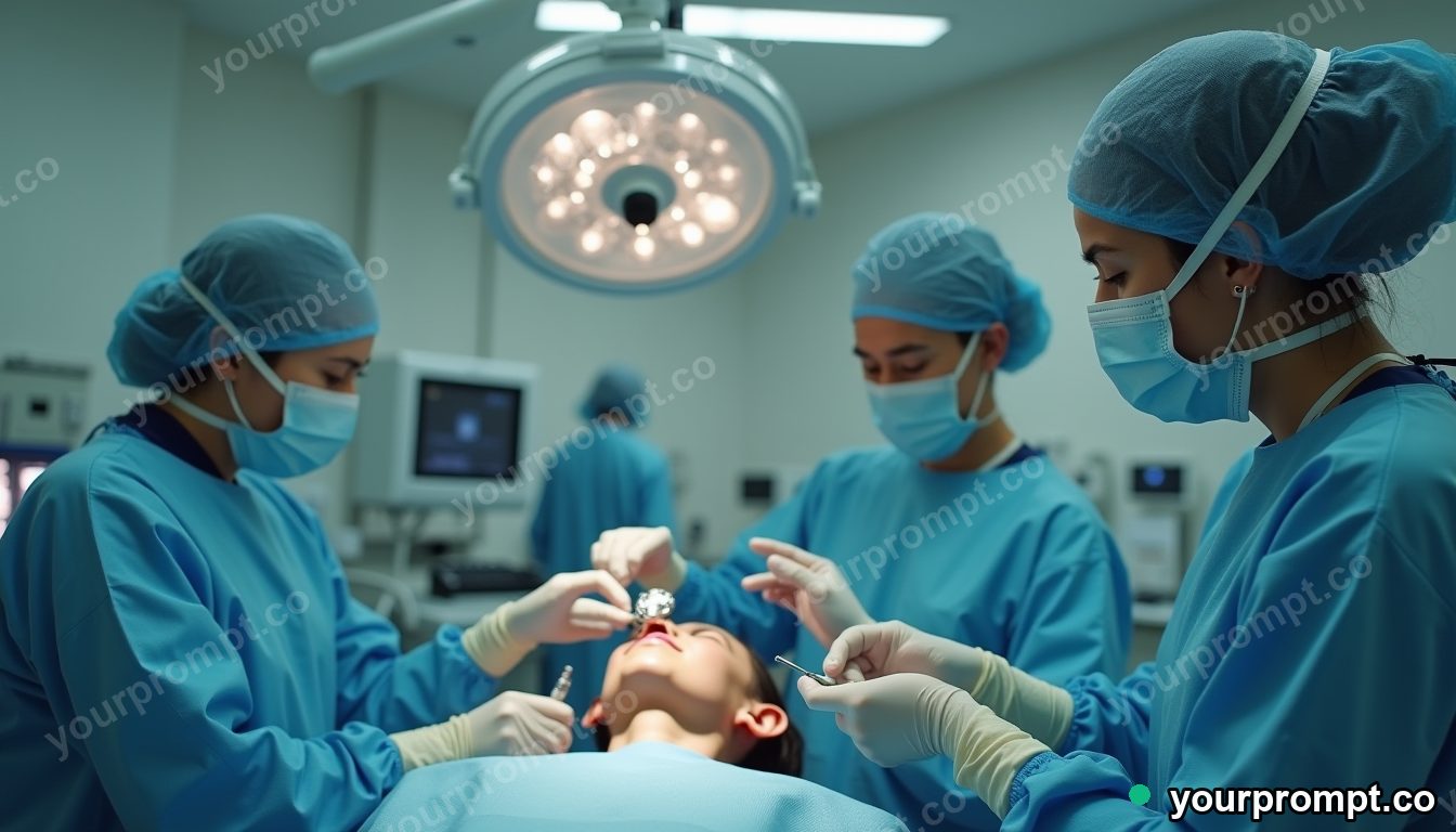Low-cost prosthetic fitting clinic in cinematic style — AI-generated image from a text prompt
