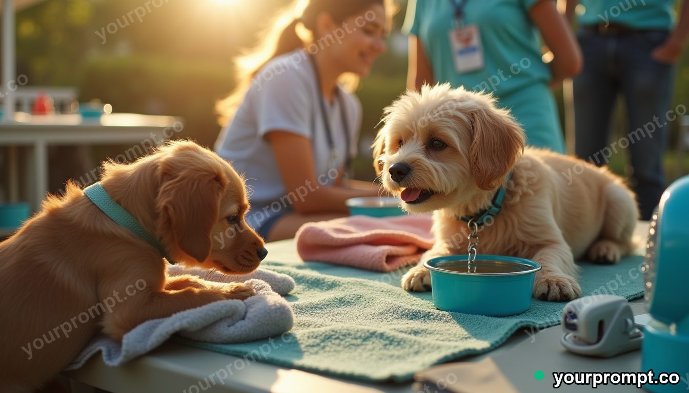 Emergency cooling pet clinic in cinematic style — AI-generated image from a text prompt