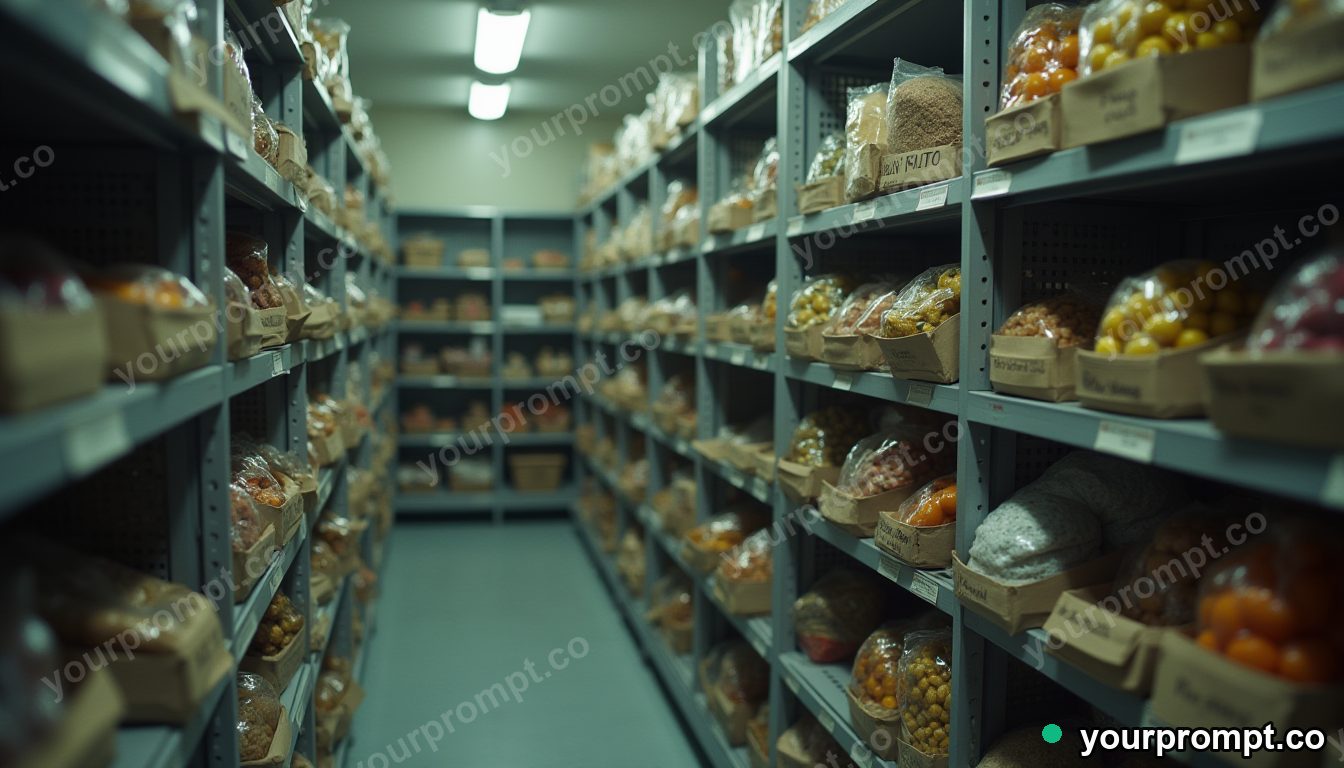 Shared freezer for bulk savings in cinematic style — AI-generated image from a text prompt