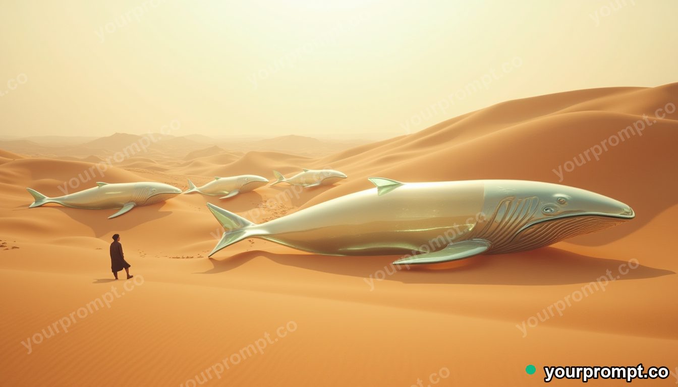 Glass desert whale migration in cinematic style — AI-generated image from a text prompt